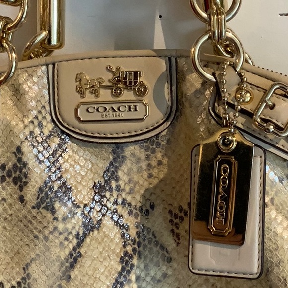 COACH Madison Lindsey python satchel - Picture 2 of 16